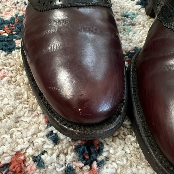 Allen Edmonds Polo Burgundy & Black Saddle Oxfords Dress Shoes, Size 9.5E main image 5